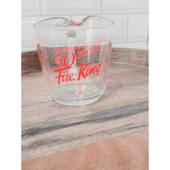Vintage Fire King Commemorating 50 Years Anchor Hocking Measuring 2 Cups - Picture 3 of 12